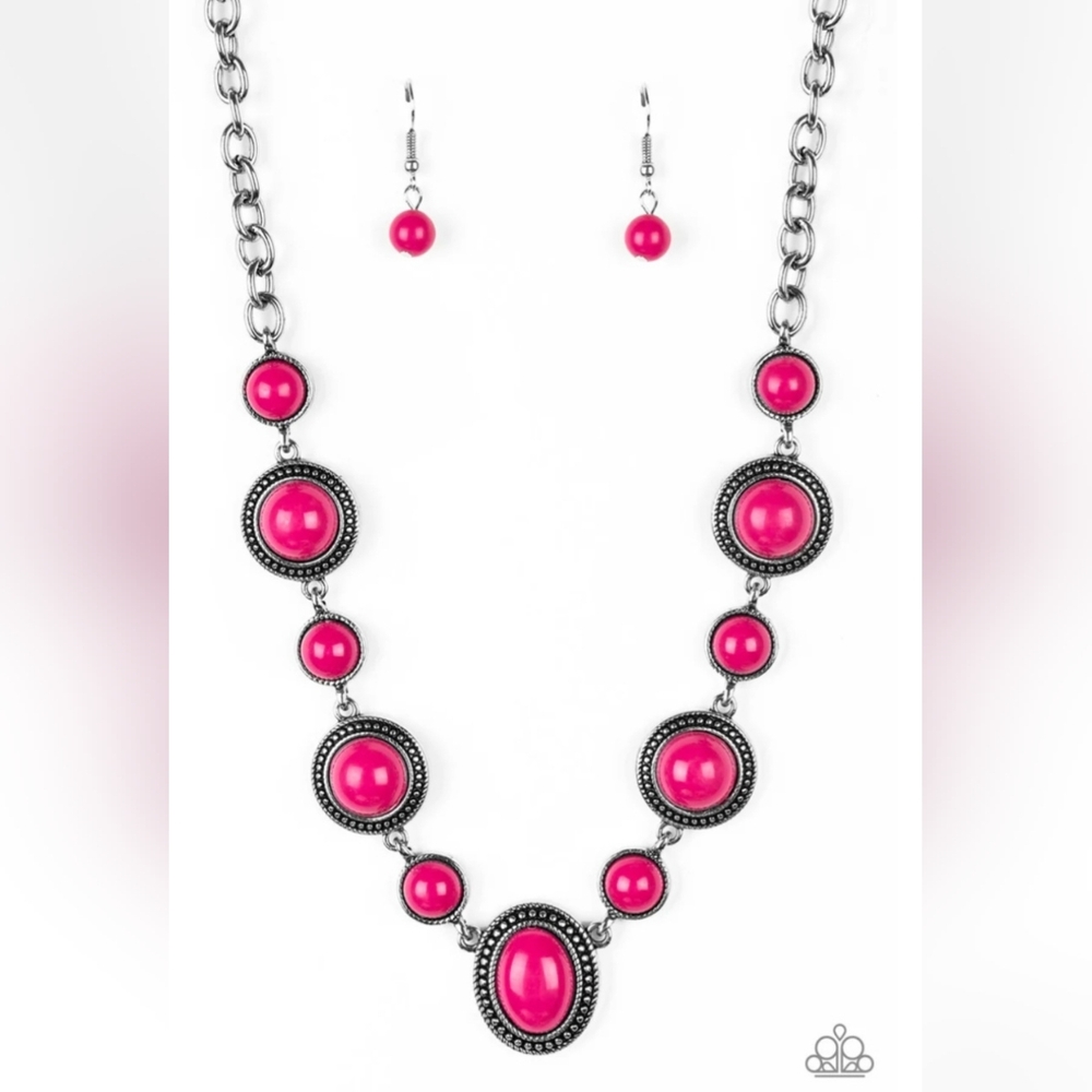 5 For $20! Paparazzi Necklace ~ Voyager Vibes - Pink